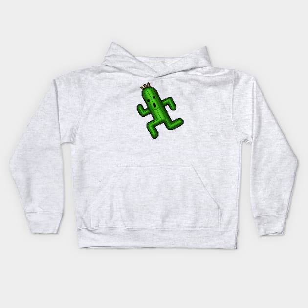 Pixelart Cactuar Kids Hoodie by PixelKnight